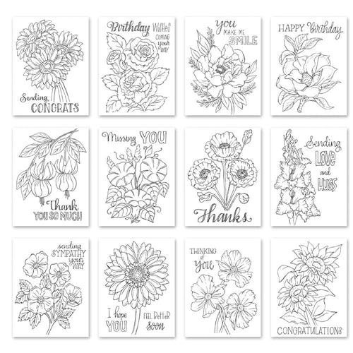 Simon Says Stamp! Simon Says Stamp Suzy's FLOWER SENTIMENTS Watercolor Prints szwcfs18