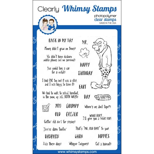 Simon Says Stamp! Whimsy Stamps OLD GEEZER Clear Stamps CWSD221