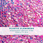 Simon Says Stamp! Trinity Stamps PLASTIC FLAMINGO IRIDESCENT CONFETTI MIX Embellishment Box 289773