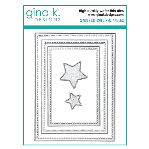Simon Says Stamp! Gina K Designs SINGLE STITCH RECTANGLE Die Set 0565