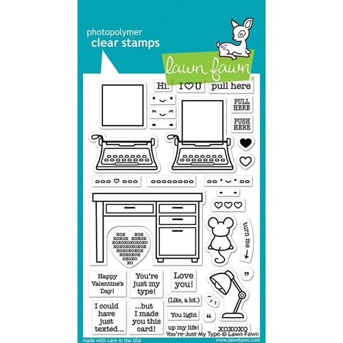 Simon Says Stamp! Lawn Fawn YOU'RE JUST MY TYPE Clear Stamps LF2165