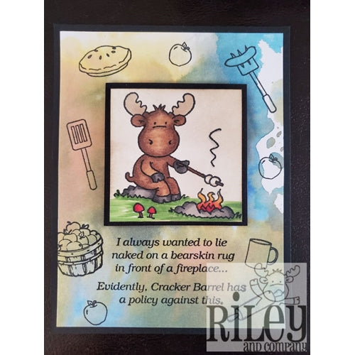 Simon Says Stamp! Riley And Company Funny Bones BEARSKIN RUG Cling Rubber Stamp RWD 776