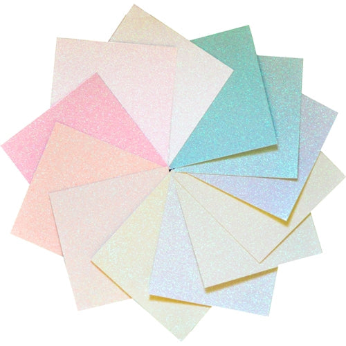 Simon Says Stamp! Memory Box DELICATE PASTEL GLITTER 6x6 Paper Pack gp1001