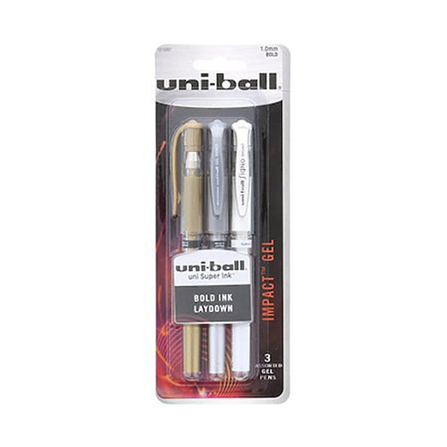Simon Says Stamp! Uni-Ball Signo GOLD WHITE SILVER GEL PEN Set 1919997