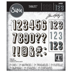 Simon Says Stamp! Tim Holtz Sizzix ALPHANUMERIC SHADOW NUMBERS Thinlits Dies 664808