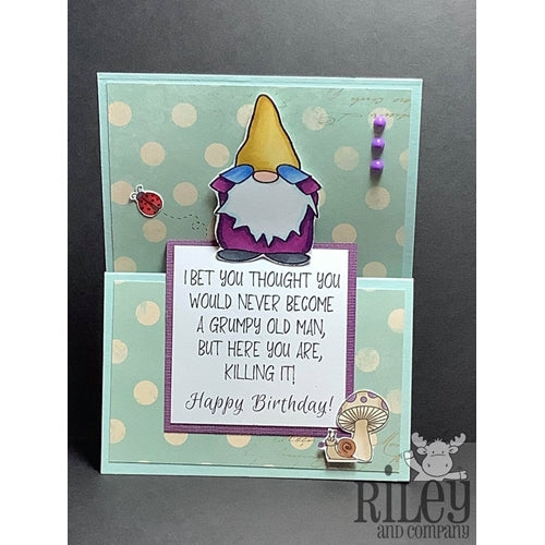 Simon Says Stamp! Riley And Company Funny Bones GRUMPY OLD MEN Cling Rubber Stamp RWD 851