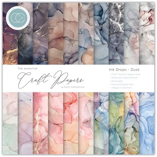 Simon Says Stamp! Craft Consortium INK DROPS DUSK 6 X 6 inch Paper Pad CCEPAD014B