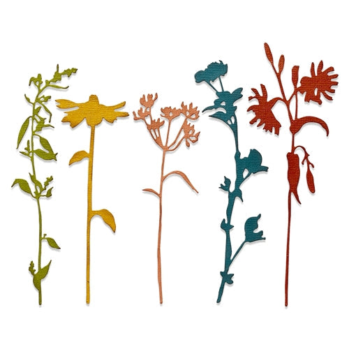 Simon Says Stamp! Tim Holtz Sizzix WILDFLOWER STEMS 3 Thinlits Dies 665221