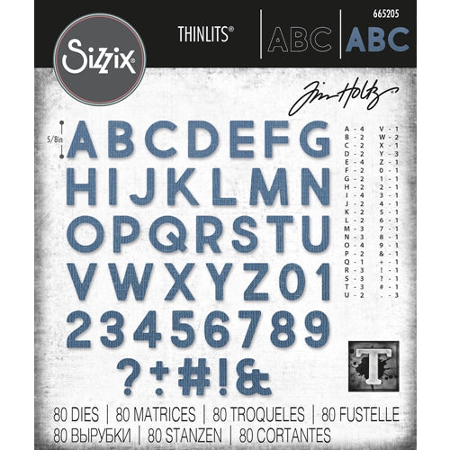 Simon Says Stamp! Tim Holtz Sizzix ALPHANUMERIC BOLD Thinlits Dies 665205