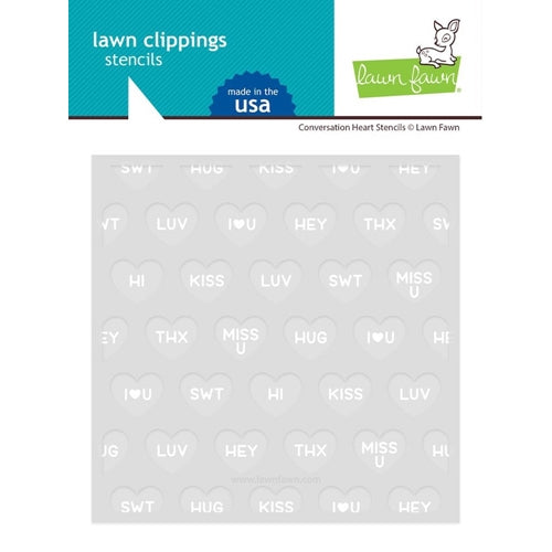 Simon Says Stamp! Lawn Fawn CONVERSATION HEART Stencils lf2478