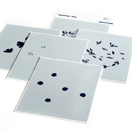 Simon Says Stamp! PinkFresh Studio FLORAL PRINT CIRCLE Layering Stencil Set pfst16*
