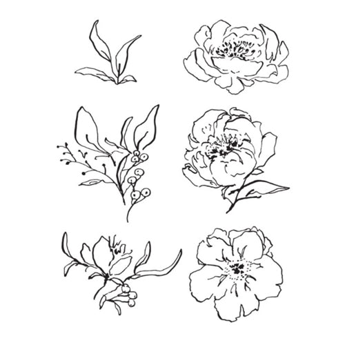 Simon Says Stamp! STP 032 Spellbinders BEAUTY IN BLOOM Clear Stamps *