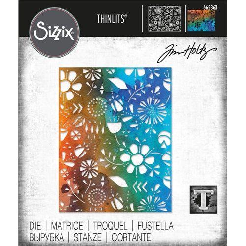 Simon Says Stamp! Tim Holtz Sizzix FOLK FLOWERS Thinlits Dies 665363