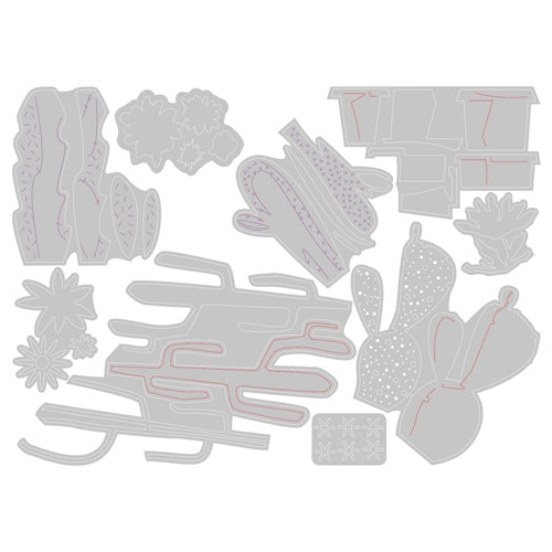 Simon Says Stamp! Tim Holtz Sizzix FUNKY CACTUS Thinlits Dies 665365