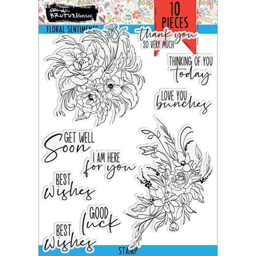 Simon Says Stamp! Brutus Monroe FLORAL SENTIMENTS Clear Stamps bru4192*