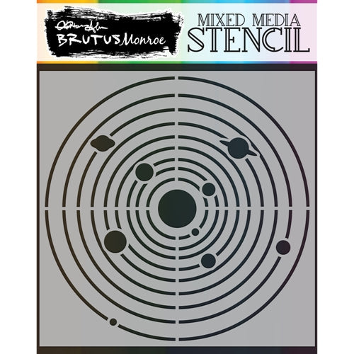 Simon Says Stamp! Brutus Monroe SOLAR SYSTEM 6x6 Stencil bru5625*