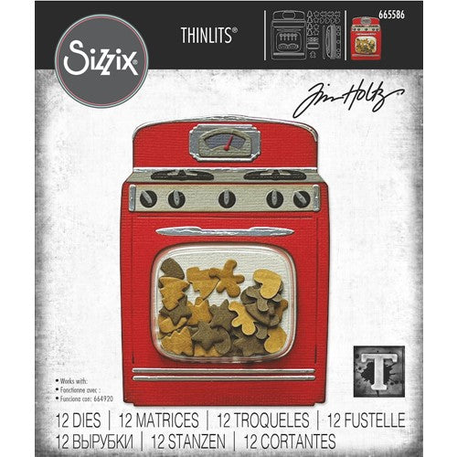 Simon Says Stamp! Tim Holtz Sizzix RETRO OVEN Thinlits Dies 665586
