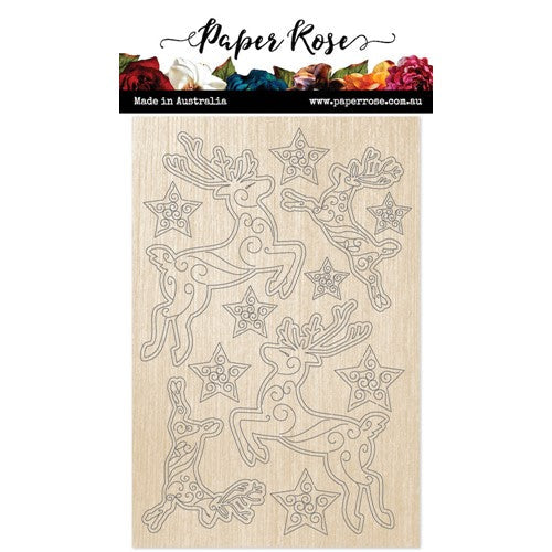 Simon Says Stamp! Paper Rose DEER ORNAMENTS Wood Embellishments 23926*