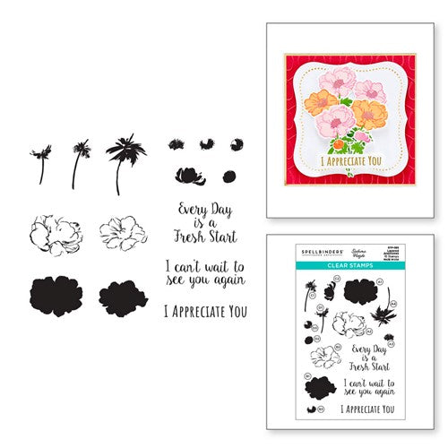 Simon Says Stamp! STP-085 Spellbinders LAYERED ANEMONES Clear Stamps*