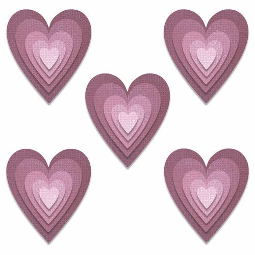 Simon Says Stamp! Tim Holtz Sizzix STACKED TILES HEARTS Thinlits Dies 665858