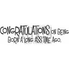 Simon Says Stamp! Riley and Company Funny Bones CONGRATULATIONS FOR BEING BORN Cling Rubber Stamp RWD-991