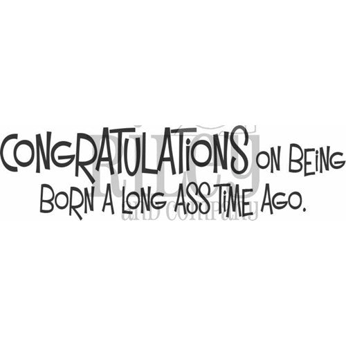 Simon Says Stamp! Riley and Company Funny Bones CONGRATULATIONS FOR BEING BORN Cling Rubber Stamp RWD-991