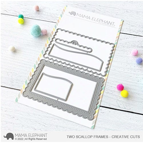 Simon Says Stamp! Mama Elephant TWO SCALLOP FRAMES Creative Steel Dies