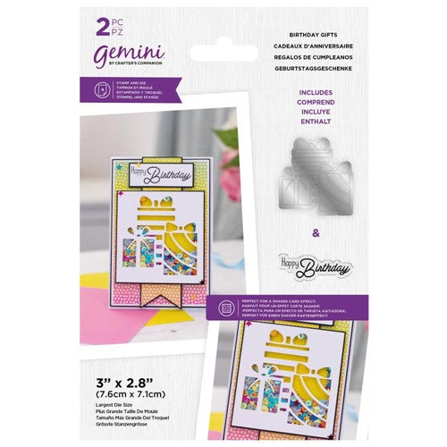 Simon Says Stamp! Gemini BIRTHDAY GIFTS Stamp And Die Set gem-std-bdgi