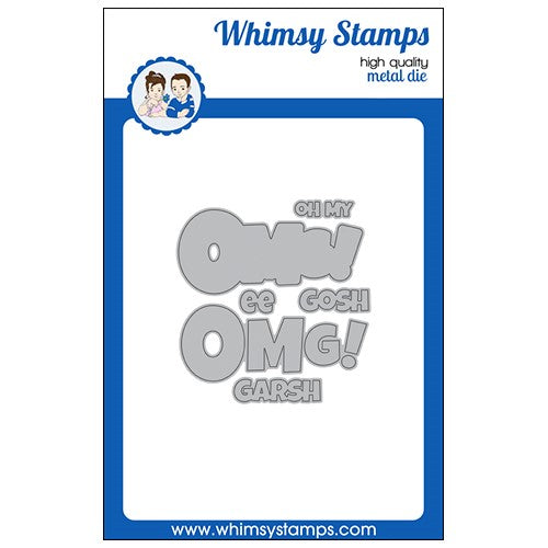 Simon Says Stamp! Whimsy Stamps OMGEE WORD AND SHADOW Dies WSD301a