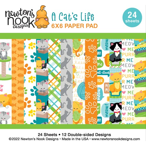 Simon Says Stamp! Newton's Nook Designs A CAT'S LIFE 6 x 6 inch Paper Pad NN2205P01
