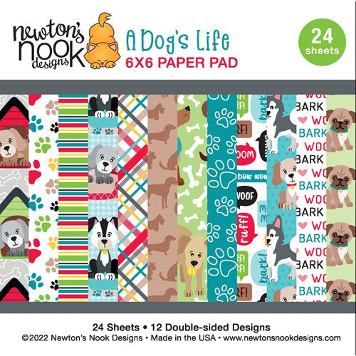 Simon Says Stamp! Newton's Nook Designs A DOG'S LIFE 6 x 6 inch Paper Pad NN2205P02