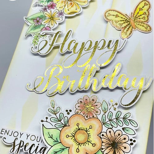 Simon Says Stamp! Julie Hickey Designs ASSORTED SENTIMENTS Die Cut Foilables JHD-DCF-1003
