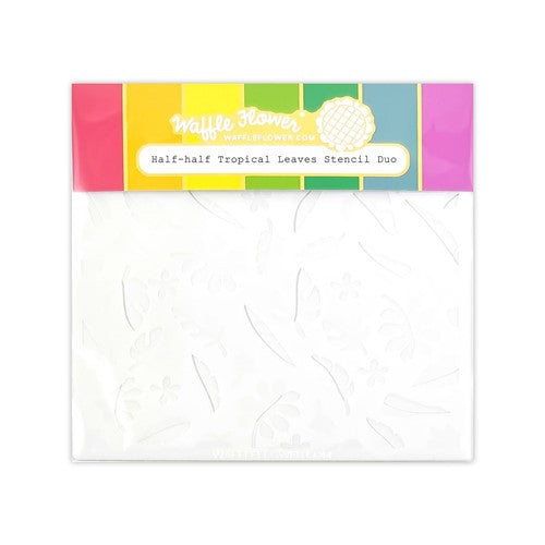 Simon Says Stamp! Waffle Flower HALF TROPICAL LEAVES Stencils 421083