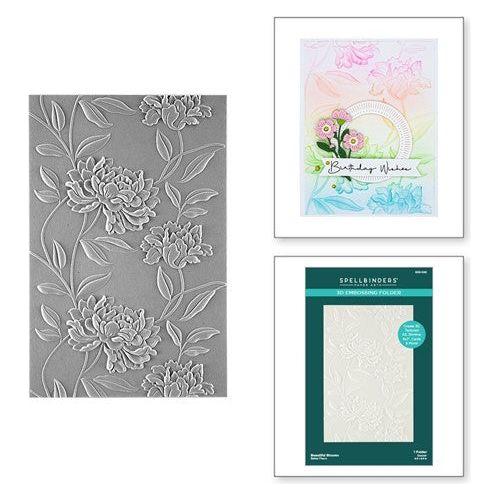 Simon Says Stamp! E3D-026 Spellbinders BEAUTIFUL BLOOMS 3D Embossing Folder