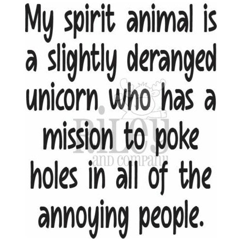 Simon Says Stamp! Riley And Company Funny Bones MY SPIRIT ANIMAL IS DERANGED Cling Stamp RWD-1038