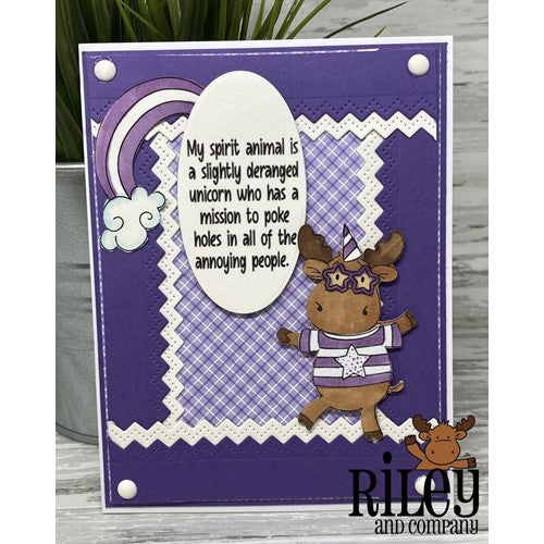 Simon Says Stamp! Riley And Company Funny Bones MY SPIRIT ANIMAL IS DERANGED Cling Stamp RWD-1038