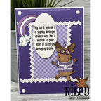 Simon Says Stamp! Riley And Company Funny Bones MY SPIRIT ANIMAL IS DERANGED Cling Stamp RWD-1038