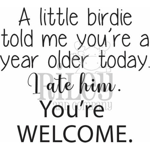 Simon Says Stamp! Riley And Company Funny Bones A LITTLE BIRDIE TOLD ME Cling Stamp RWD-1036