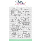 Simon Says Stamp! Pretty Pink Posh CONSTRUCTION TRUCKS Clear Stamps