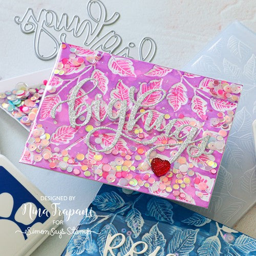 Simon Says Stamp! Simon Says Stamp Embossing Folder And Die LEAFY GREENS sfd265 Cozy Hugs