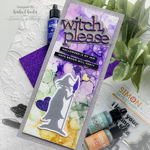 Simon Says Stamp! CZ Designs SENTIMENT STRIPS REVERSE WITCH PLEASE czg040 Stamptember