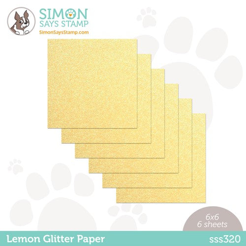 Simon Says Stamp! Simon Says Stamp Cardstock LEMON GLITTER 6x6 sss320 Stamptember