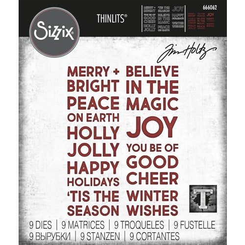 Simon Says Stamp! Tim Holtz Sizzix BOLD TEXT CHRISTMAS Thinlits Dies 666062
