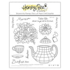 Simon Says Stamp! Honey Bee TEATIME FLORALS Clear Stamp Set hbst-453