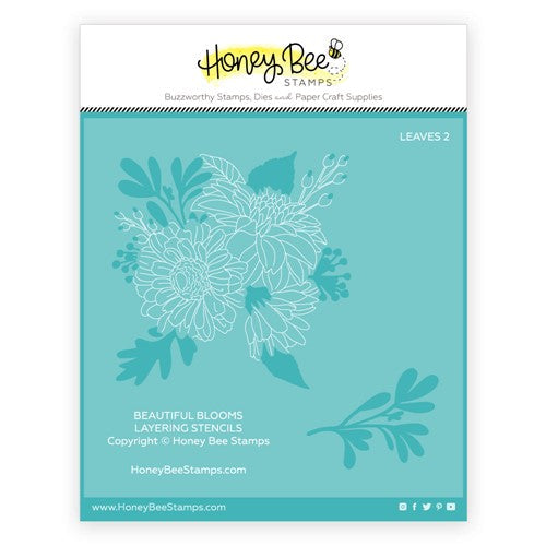 Simon Says Stamp! Honey Bee BEAUTIFUL BLOOMS Stencil Set hbsl-109