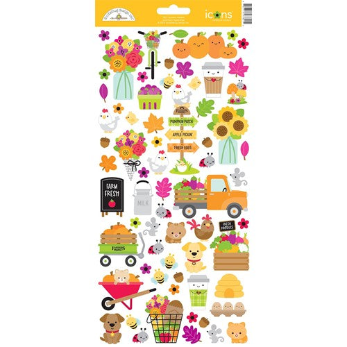 Simon Says Stamp! Doodlebug FARMERS MARKET ICONS Stickers 7821