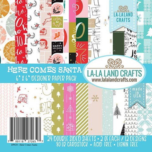 Simon Says Stamp! La-La Land Crafts HERE COMES SANTA 6 x 6 Paper Pack DP028