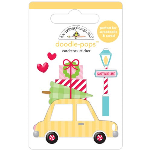 Simon Says Stamp! Doodlebug CANDY CANE LANE Doodle Pops 3D Stickers 7911
