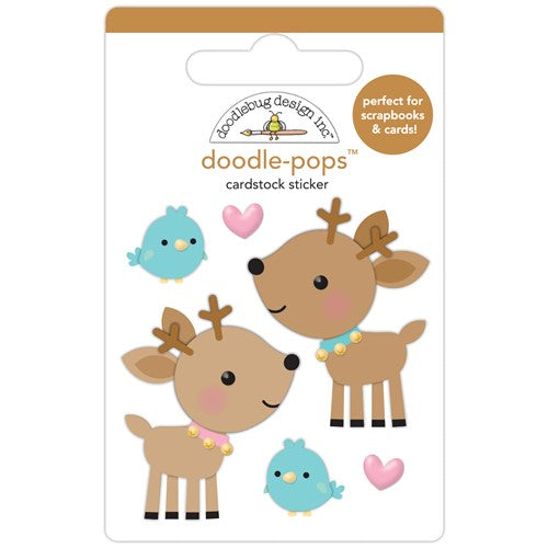 Simon Says Stamp! Doodlebug LOVE YOU DEERLY Doodle Pops 3D Stickers 7913