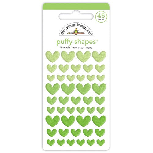 Simon Says Stamp! Doodlebug LIMEADE Heart Puffy Shapes 7713